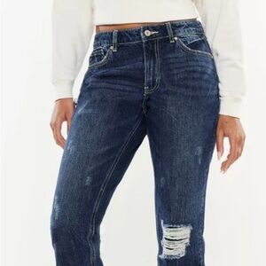 KanCan Dark Blue Distressed Boyfriend Jeans 13/30